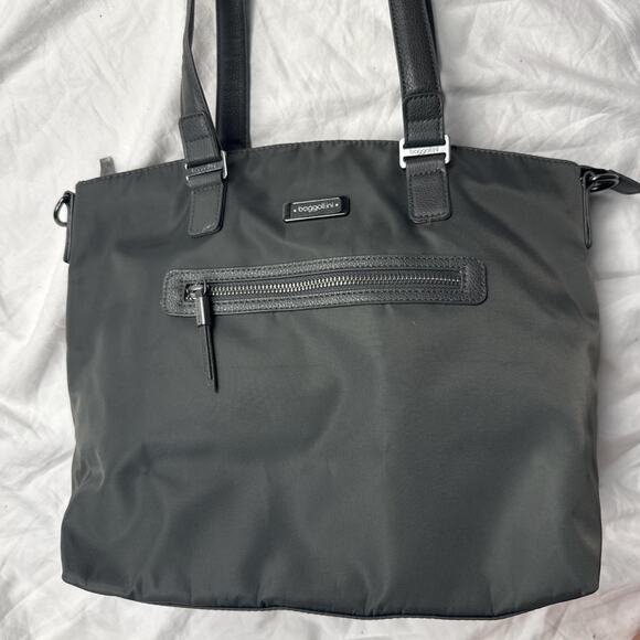 Baggallini grey nylon tote bag laptop bag - Picture 7 of 8